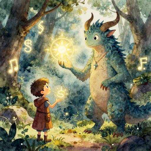 Fantasy Creature Teaching Magic Spells