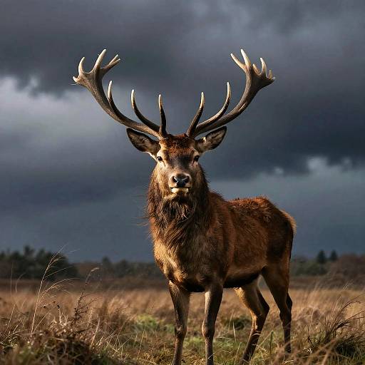 Stormbound Red Deer in Wind