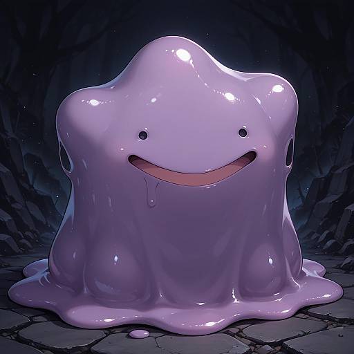 Illustration of Ditto, pokemon in the style of Jp06