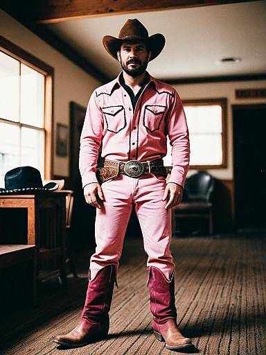 Pink Cowboy Costume Solo Male