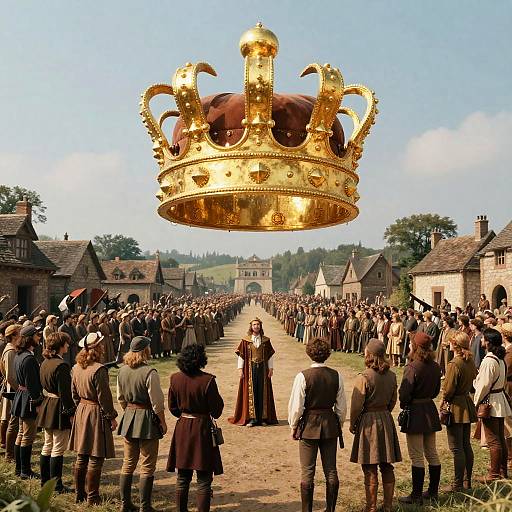 70s Medieval Village with Golden Crown