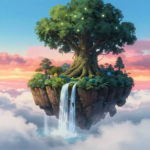 Mystical Floating Island Studio Ghibli