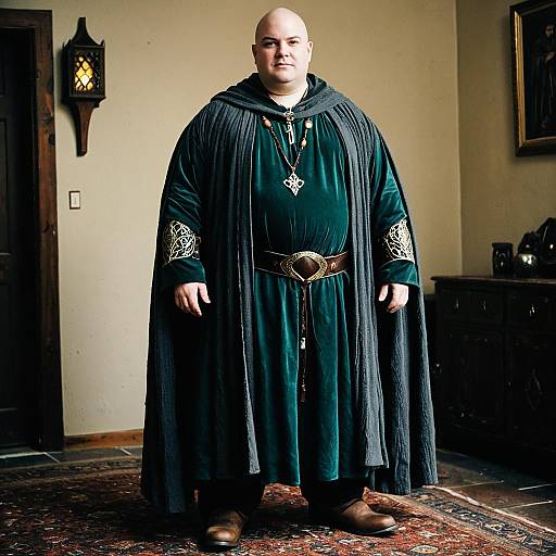Plus Size Man in Lord of the Rings Inspired Costume