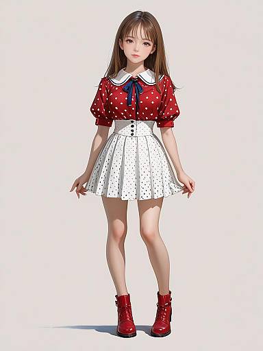 Retro Polka Dot Mini Dress Woman