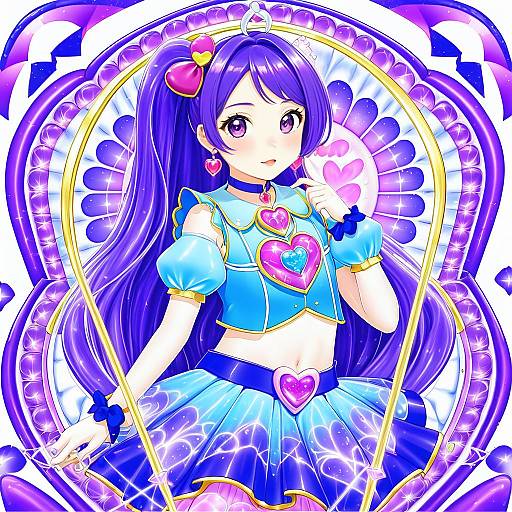 Illustration of Aono miki, precure in the style of Poprication