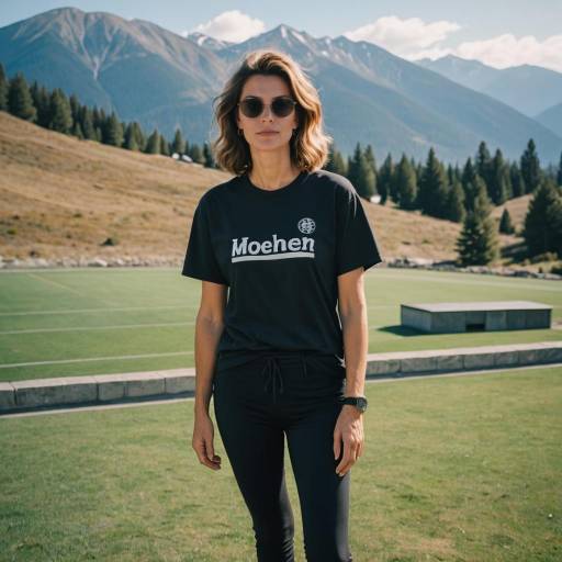Casual Athletic Woman Outdoors with Mountain View
