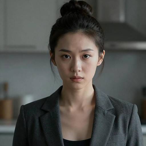 Suspicious Tailored Portrait Updo Close-Up