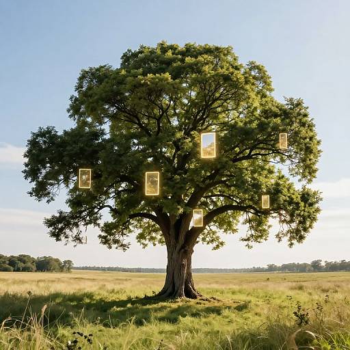 Ancient Tree with Glowing Portals