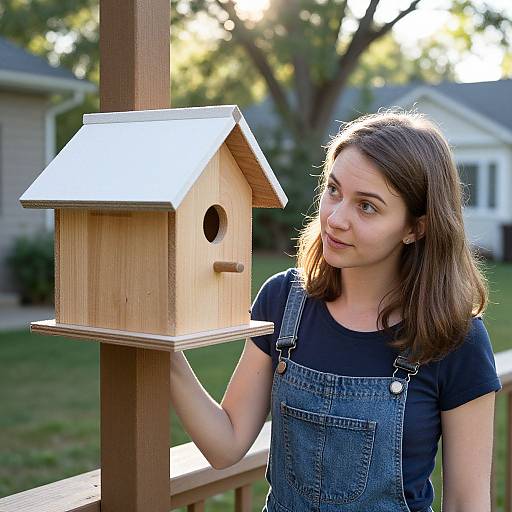 Sunny Backyard Birdhouse Scene