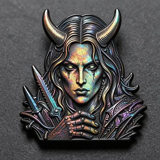 Hyper Detaied Serrated Biskelion Line Art