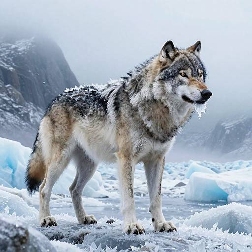 Fenrir Wolf in Frozen Fjord