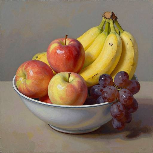 Realistic Still Life of Fruit Bowl