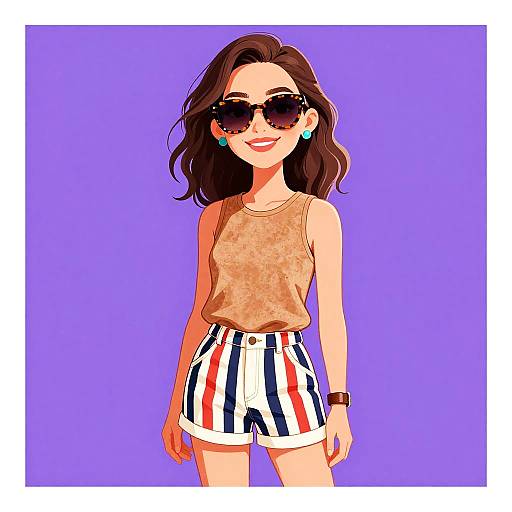 Smiling Woman in Casual Summer Outfit