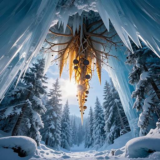 Upside-Down Arctic Forest Fantasy