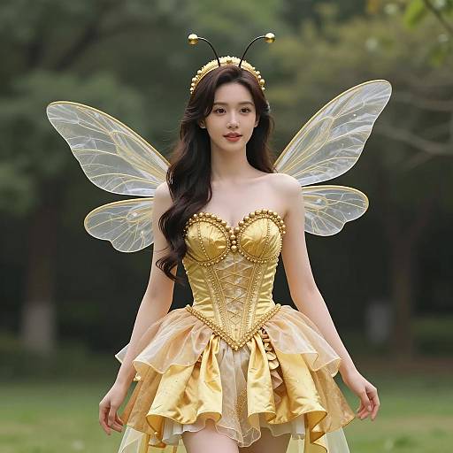 Regal Queen Bee in Nature's Embrace