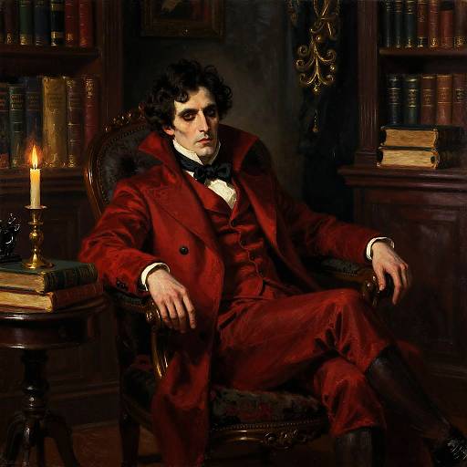 Victorian Vampire in Grand Library