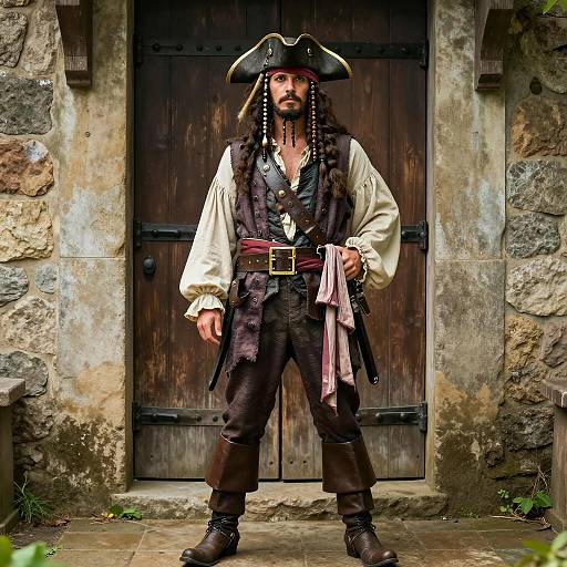 Realistic Male Pirate Costume Portrait