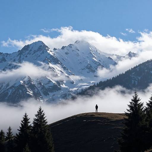 Majestic Snow-Capped Mountain Silhouette
