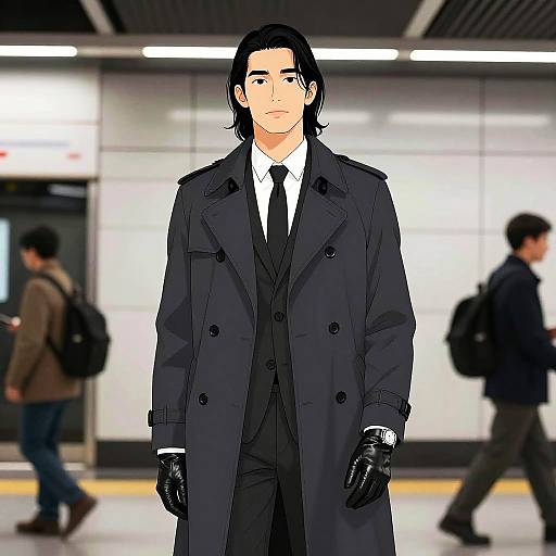 Fashionable Man in Metropolitan Subway