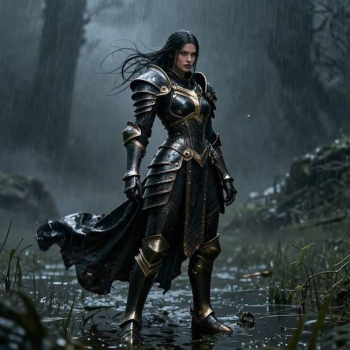 Dark Paladin Female Warrior Panorama