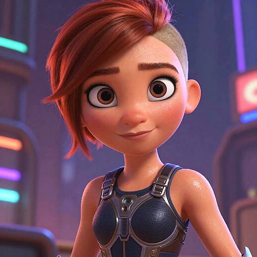 Futuristic Redhead Woman in Armor