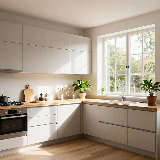 Modern Corner Window Kitchen Design