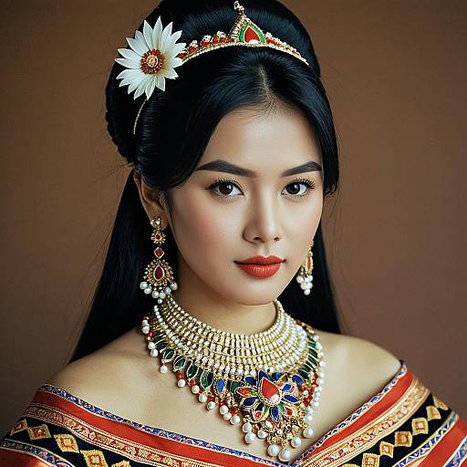 Thai National Costume Portrait of a Girl