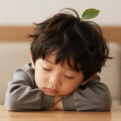 Cozy Sleepy Tanuki Boy Portrait