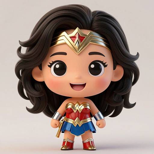Cute Hyperrealistic Wonder Woman Chibi