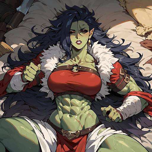 Tall Werewolf Samurai Monster Girl