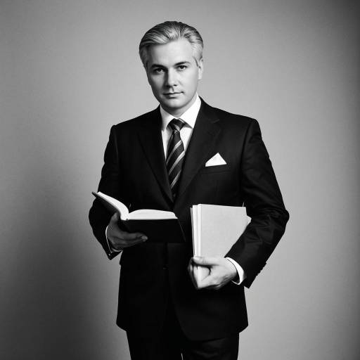 Professional Man in Soviet-Style Formal Suit Holding Books