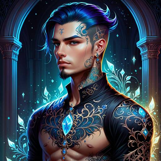 Ethereal Gothic Man with Tattoos Art Ethereal Gothic Man with Tattoos Art