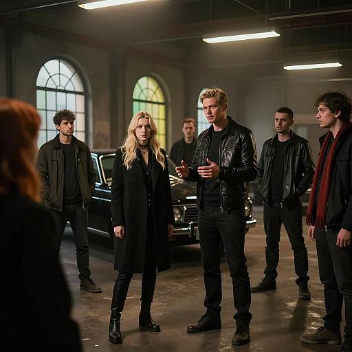 Group Discussion in Industrial Garage