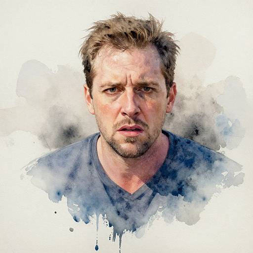 Faded Watercolor Man in Distress