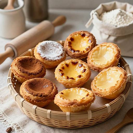 Rustic Basket of Pasteis de Nata