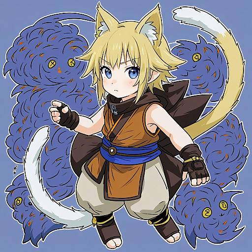 Illustration of Monk (final fantasy), final fantasy in the style of Ichirugi