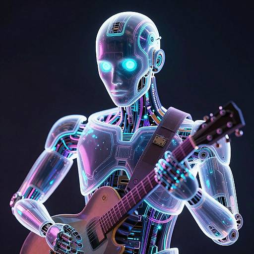 Futuristic Android Musician Glow