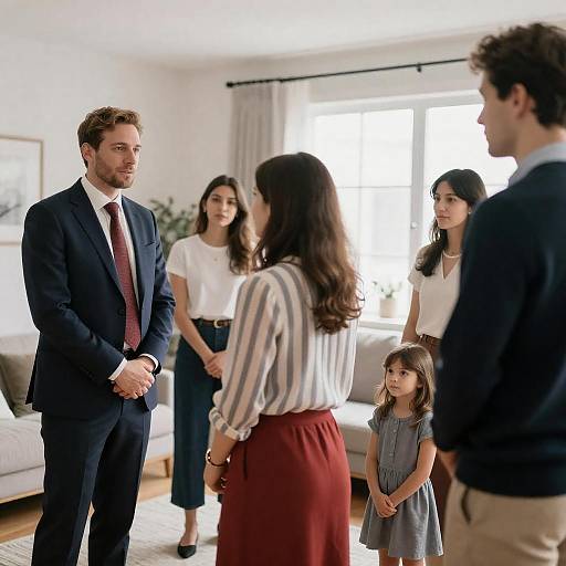 Well-Lit Living Room Social Gathering