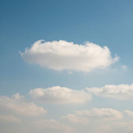 Serene Gradient Sky with Fluffy Clouds