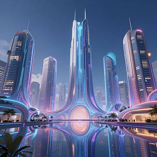 AI-Powered Cyberpunk Utopian Metropolis