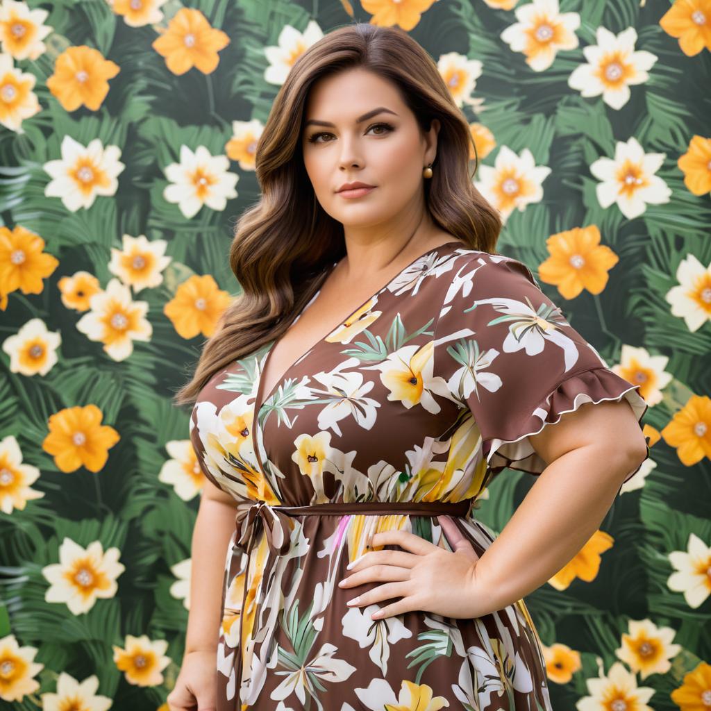 Confident Woman in Floral Dress