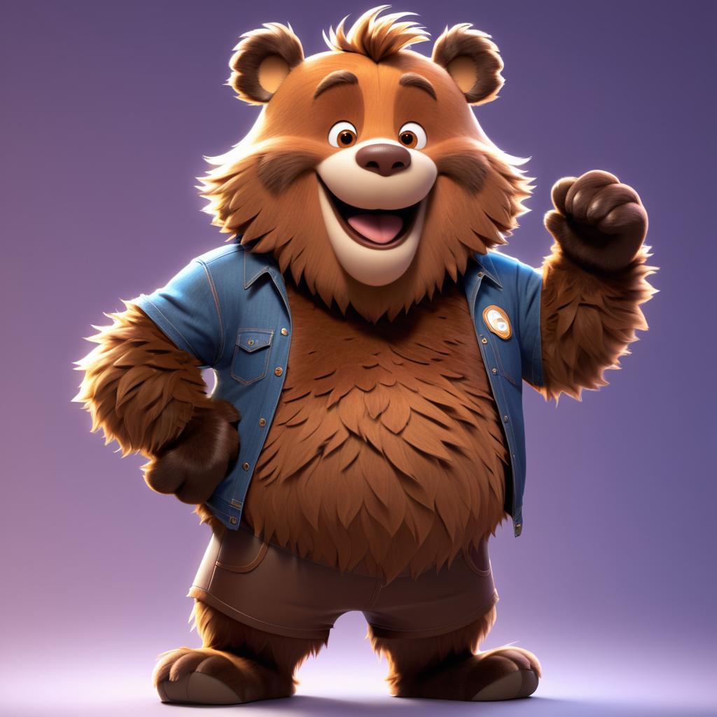 Friendly Anthropomorphic Bear Character Design