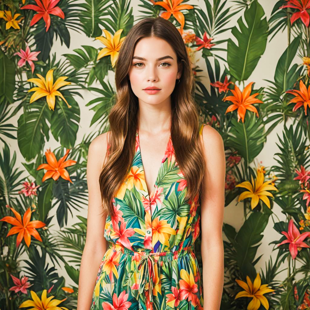 Tropical Themed Portrait of a Teenager