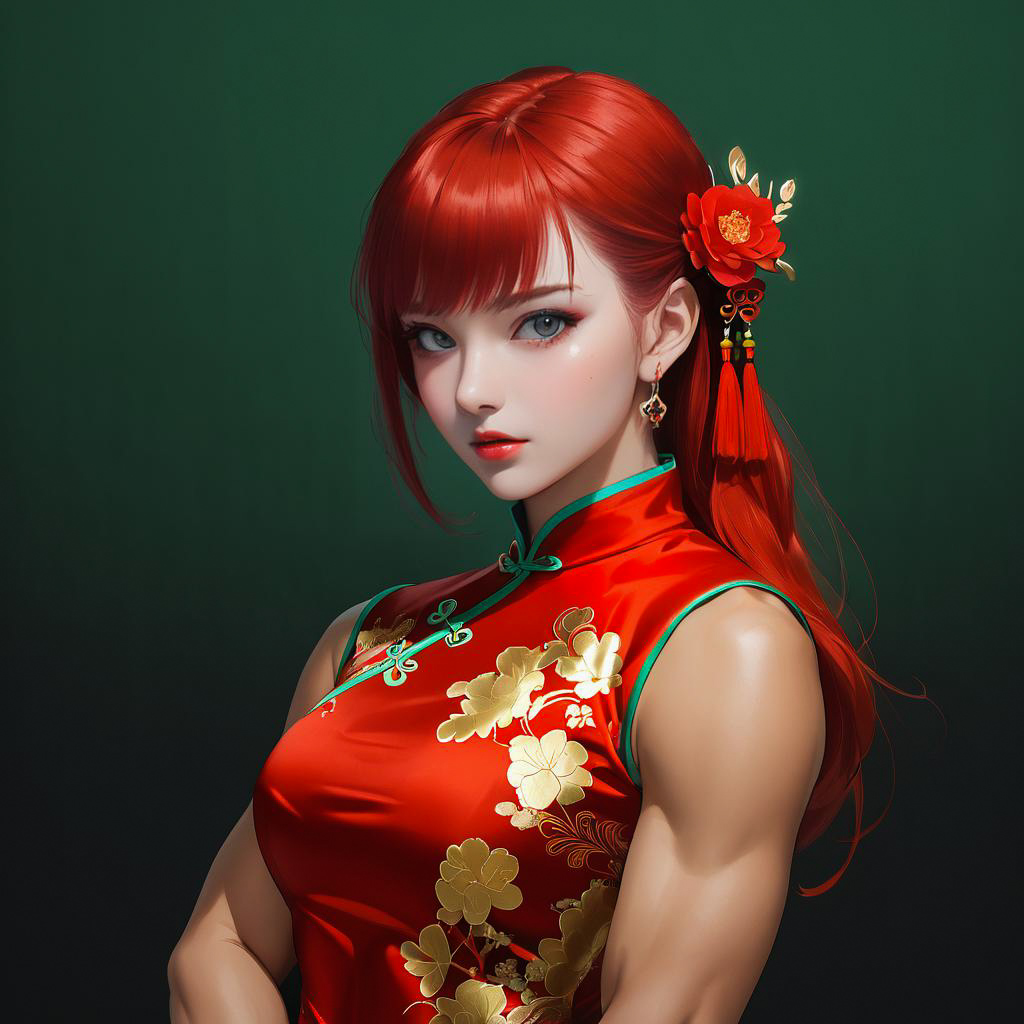 Confident Warrior Woman in Cheongsam