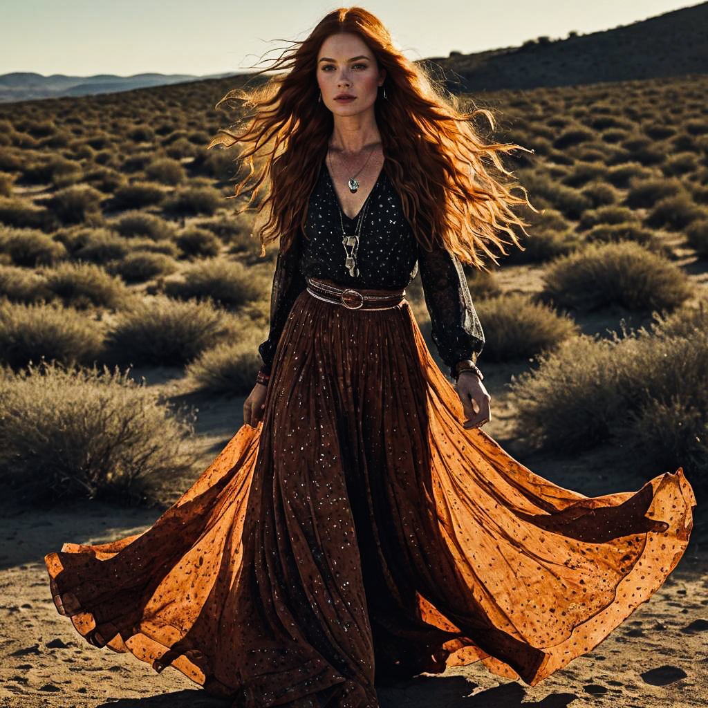 Bohemian Beauty: Freckled Redhead Vogue Shot