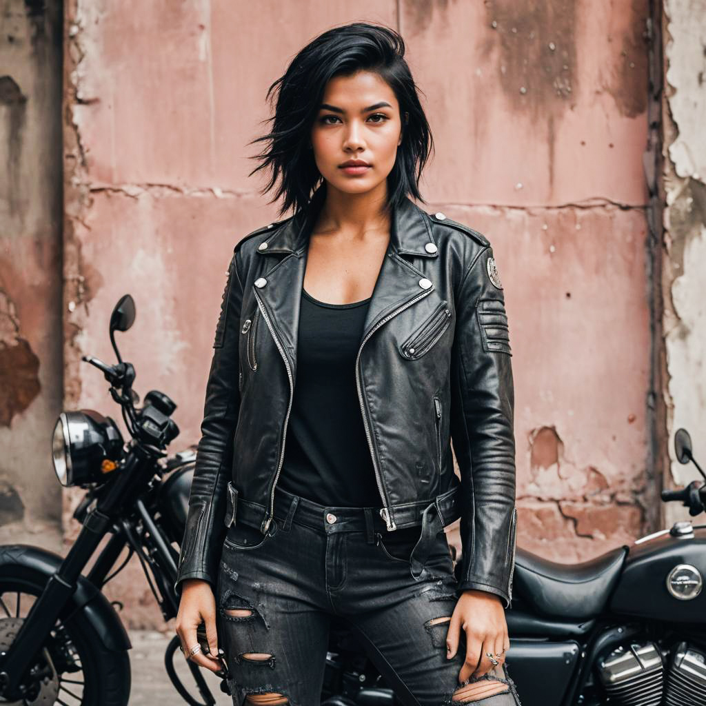 Edgy Female Motorcyclist Fashion Shoot