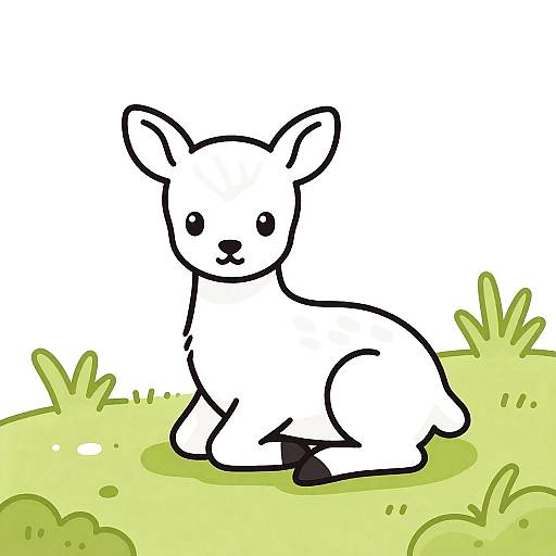 Timid Fawn by Mossy Riverbank