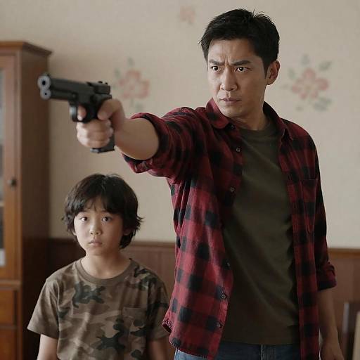 Tense Moment: Man and Child Scene