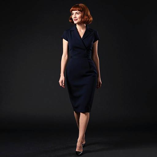 1940s Elegant Woman Walking Sideways