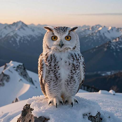 Majestic Owl on Icy Mountain Peak